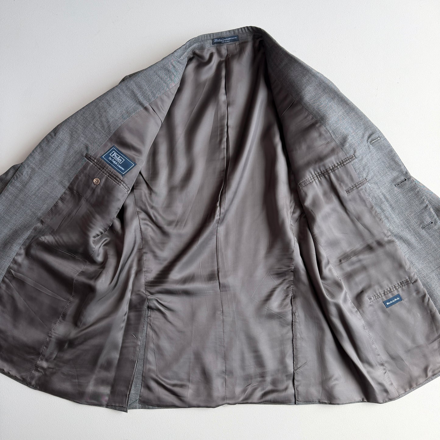 Polo Ralph Lauren (44L, 34x34) 2000s 3-Button Gray Pleated Suit