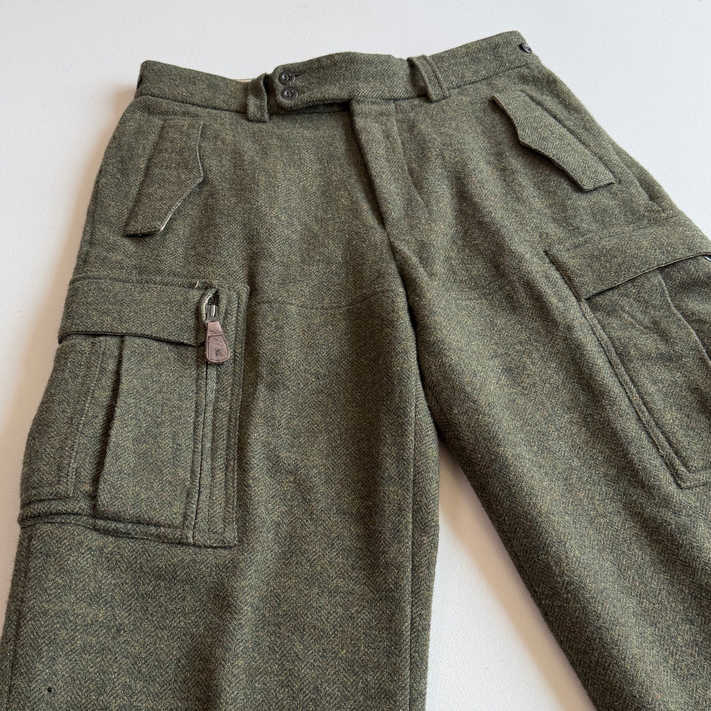 Polo Ralph Lauren (32x30) 100% Wool Tweed Military Green Cargo Pants