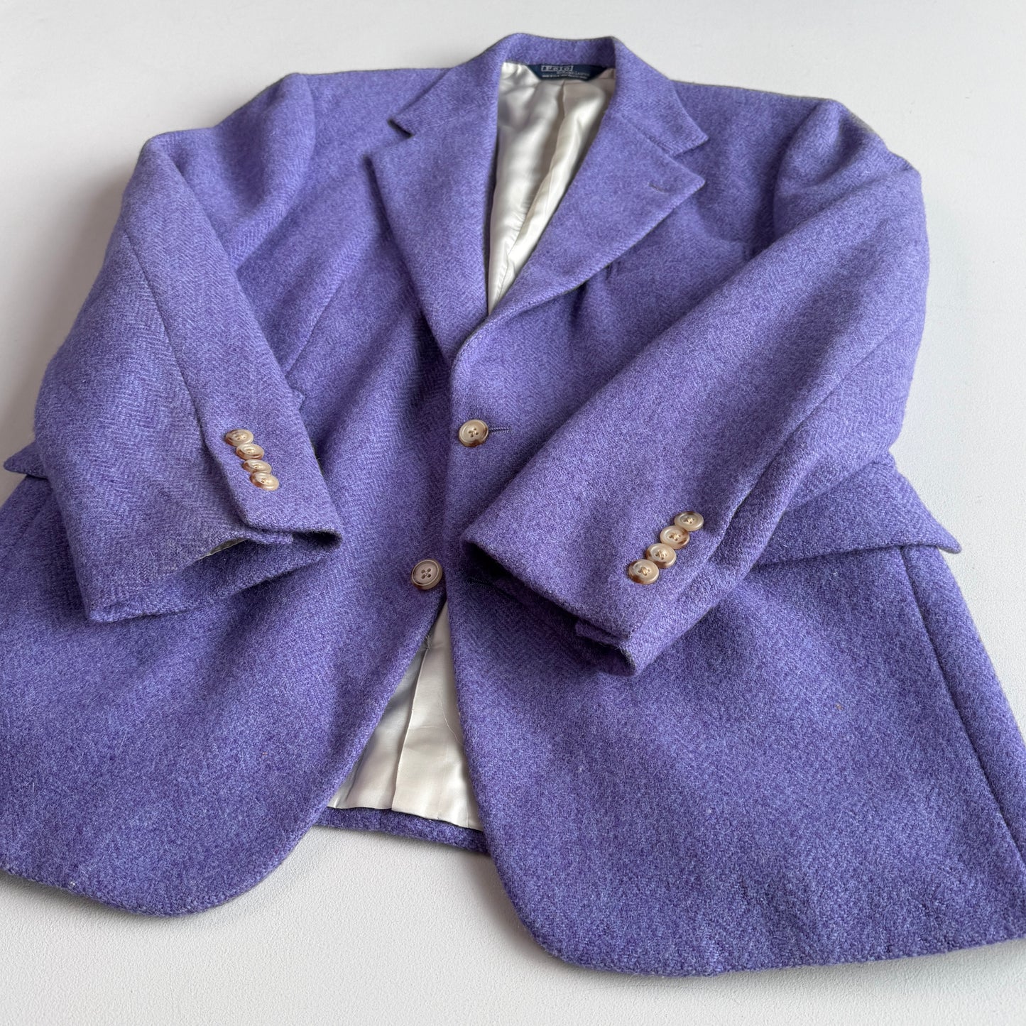 VNTG Polo Ralph Lauren (42S / 42R) Lavender 100% Wool Tweed Sport Coat