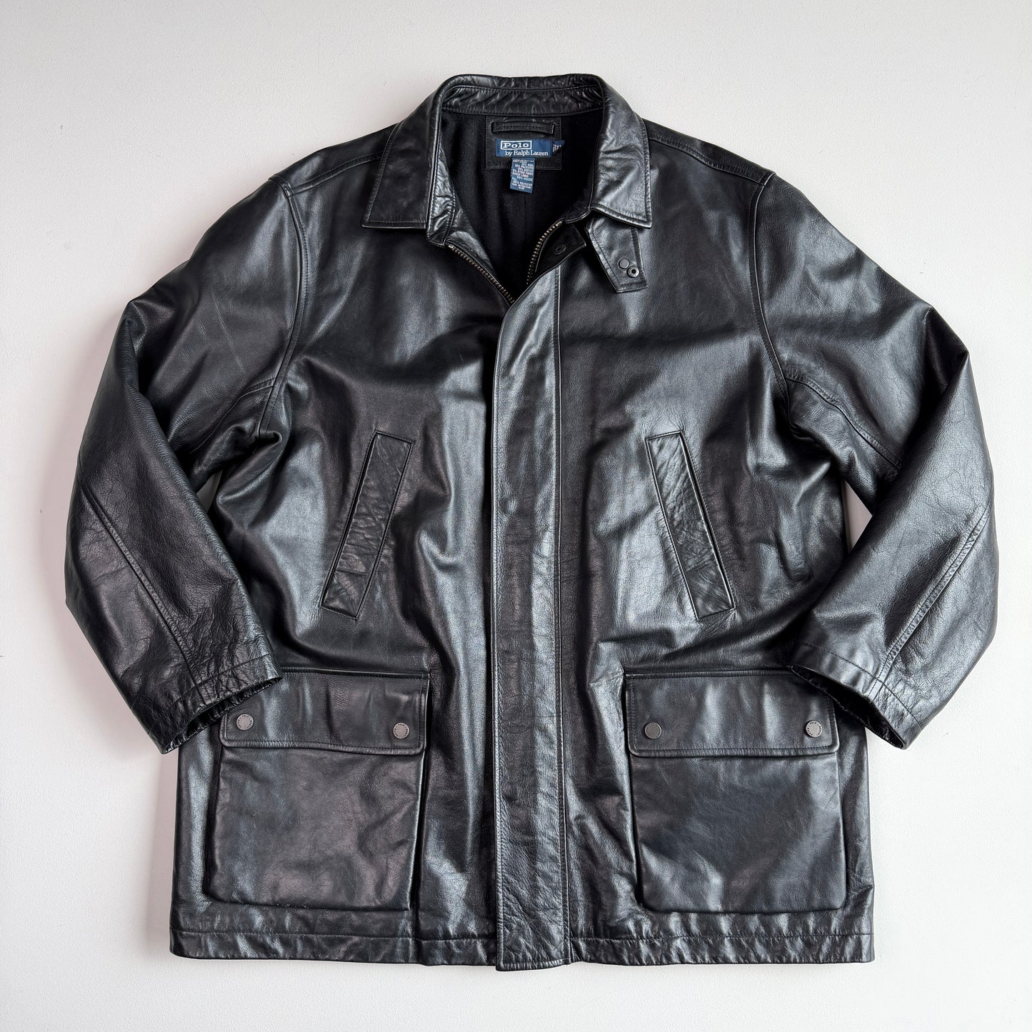 Polo Ralph Lauren (XL) Black Leather Field Coat