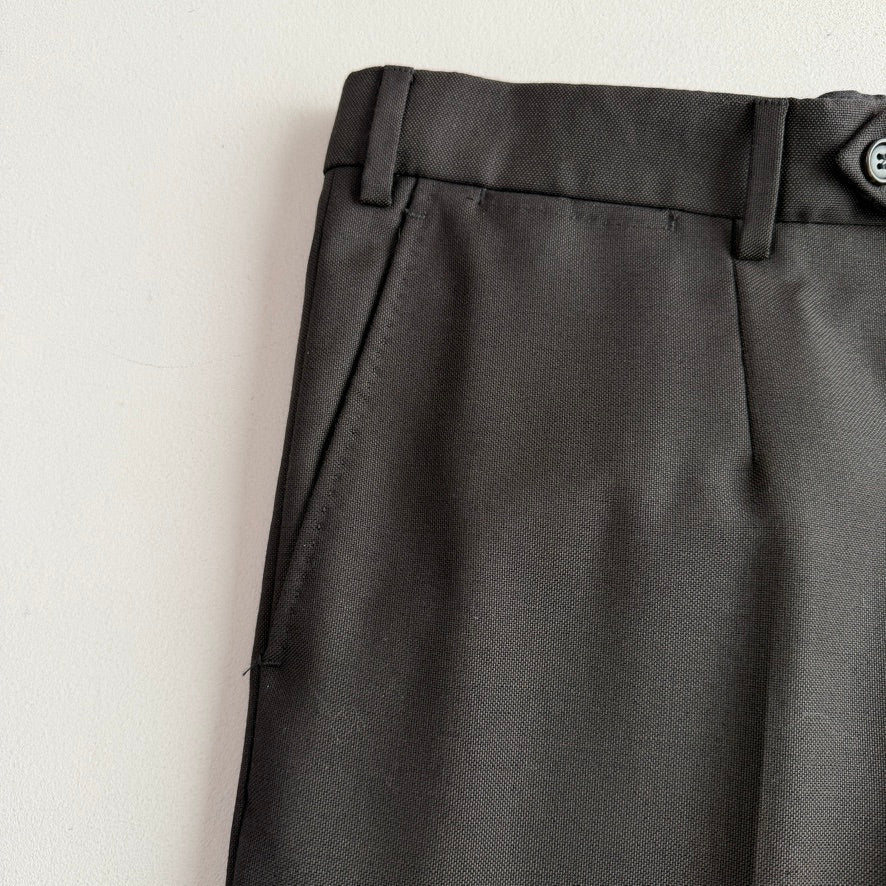 Isaia (36 x34) Dark Brown Wool Hopsack Basketweave Cuffed Pants