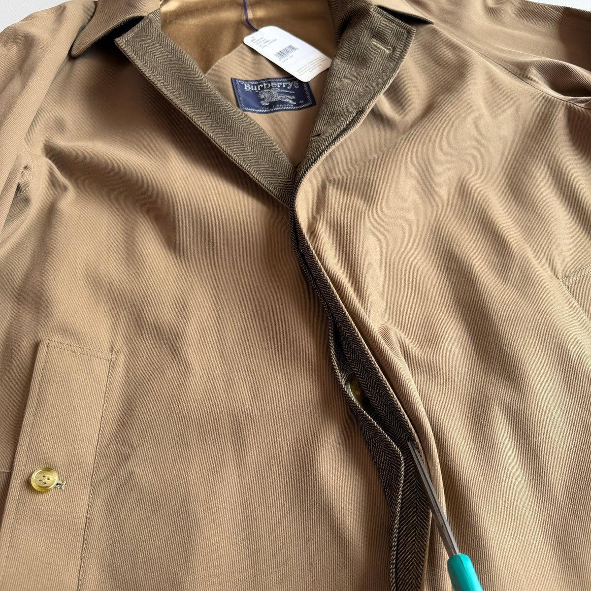 VNTG NWT Burberry (42R /52IT) Calvary Twill Wool Lined Balmacaan Coat