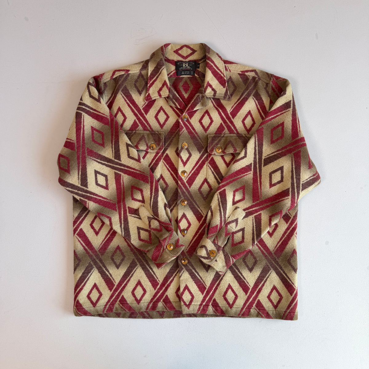 VNTG Ralph Lauren RRL (L) Cotton Blanket-Like Southwest Diamond Overshirt