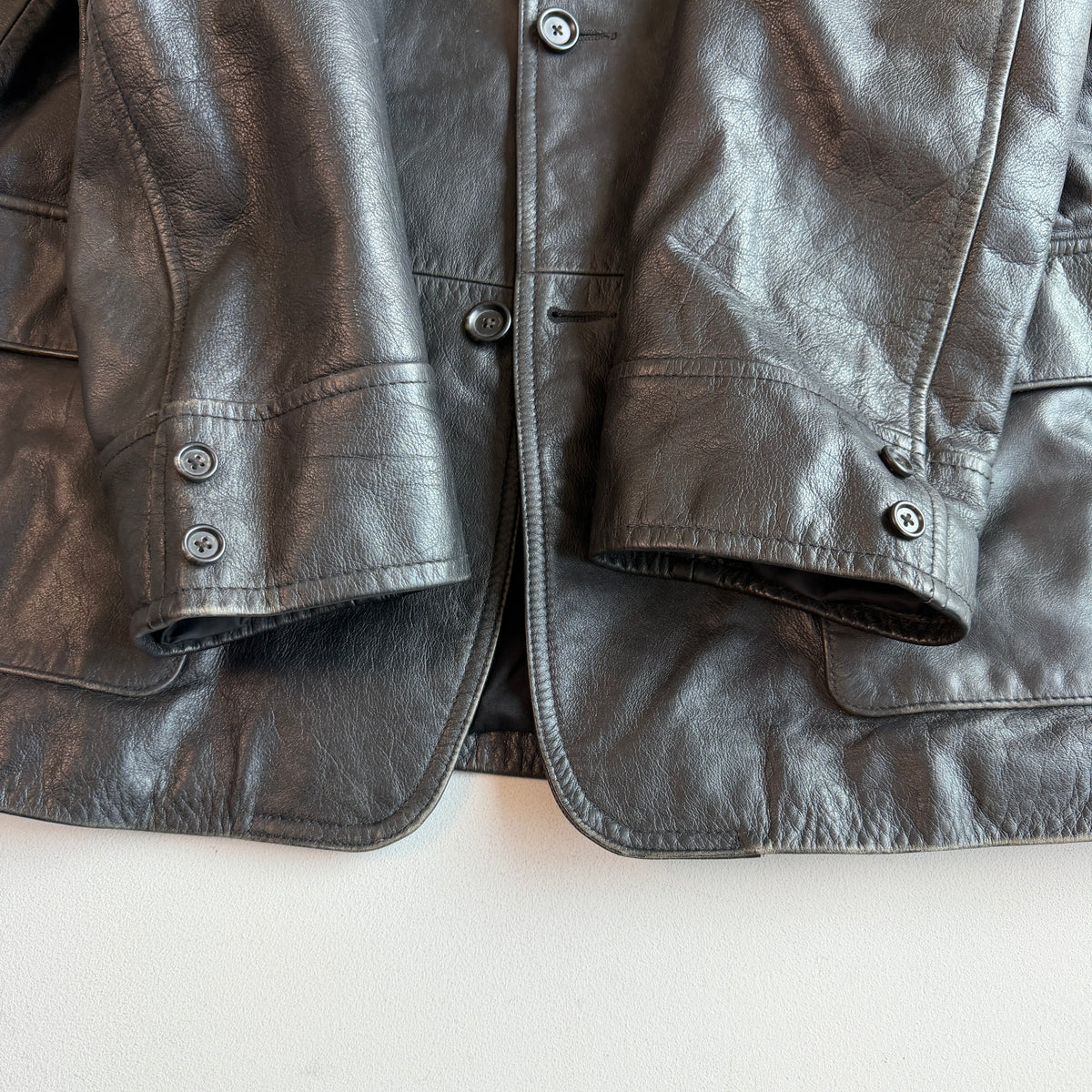 Polo Ralph Lauren (2XL) Black Leather Half-Norfolk Sport Field Coat