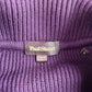 Paul Stuart (XL) Royal Purple Wool Heavy Rib-Knit Zip Sweater Cardigan