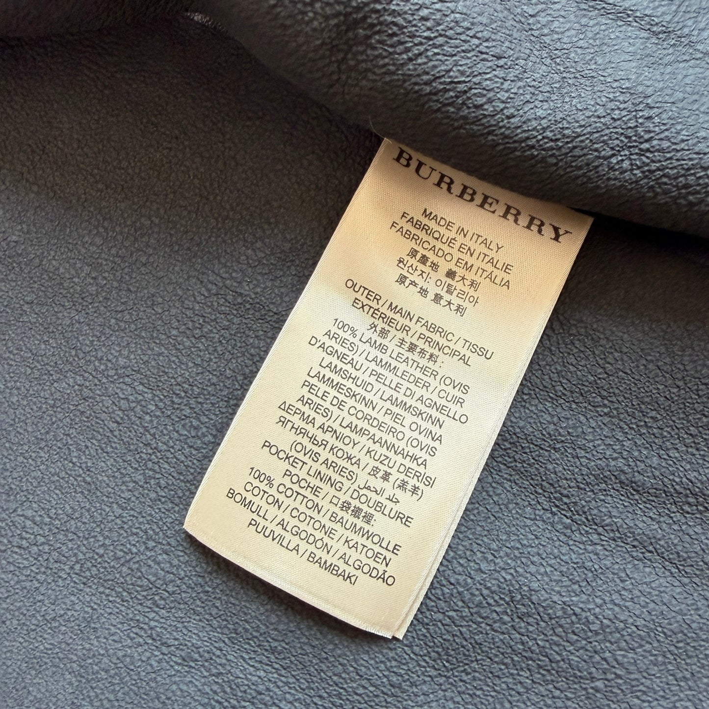 Burberry Brit (M) Leather Slate Blue Zip Hooded Jacket