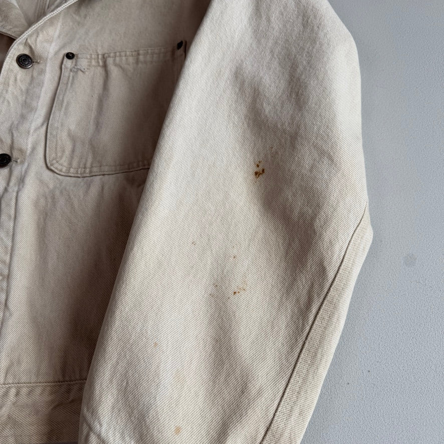 VNTG Polo Ralph Lauren (M) Cream/Beige Denim Cotton Trucker Jacket