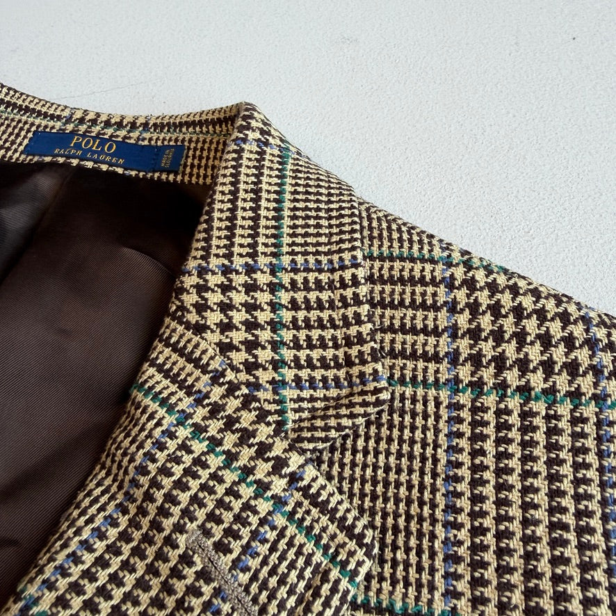 NWOT Polo Ralph Lauren (38R Custom Fit) 100% Silk Glen Plaid/Prince of Wales Sport Coat