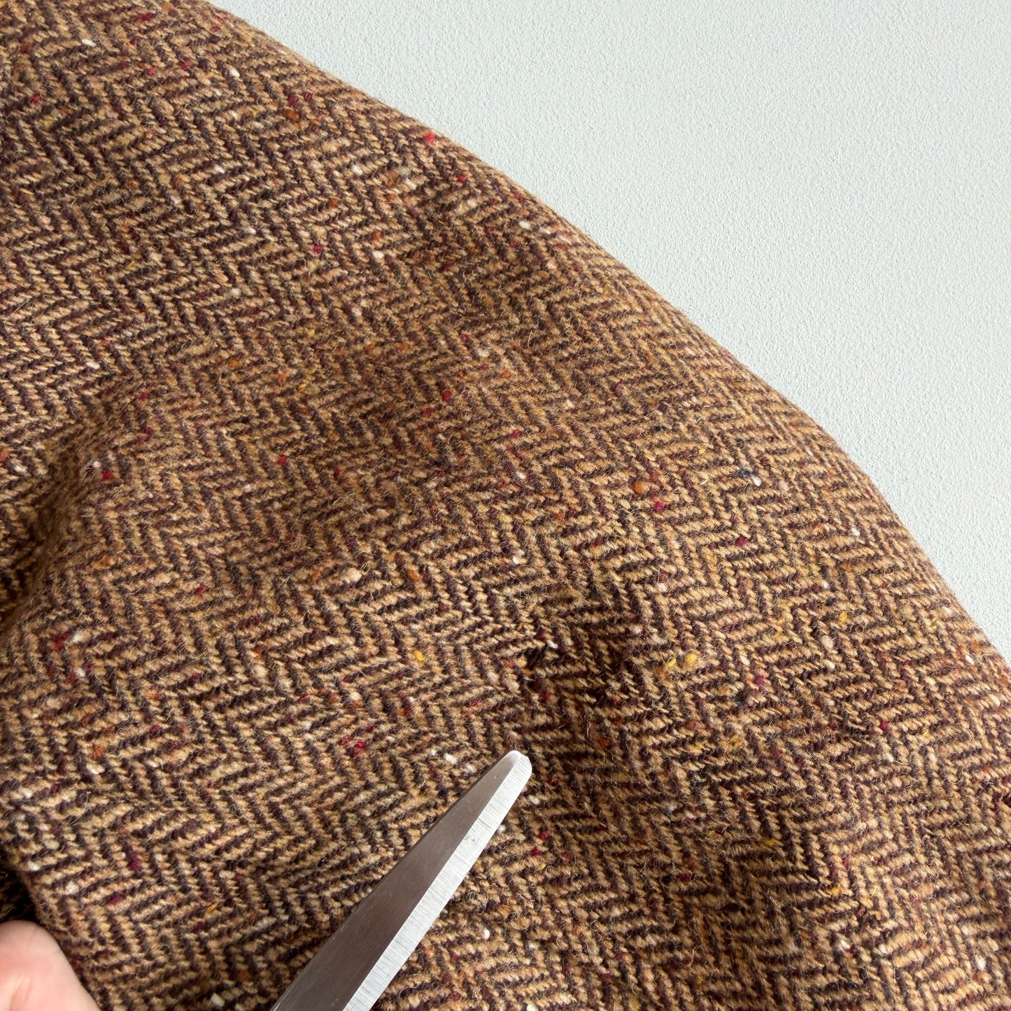 VNTG Paul Stuart (54) Tweed Wool Belted Balmacaan Norfolk-Style Field Coat