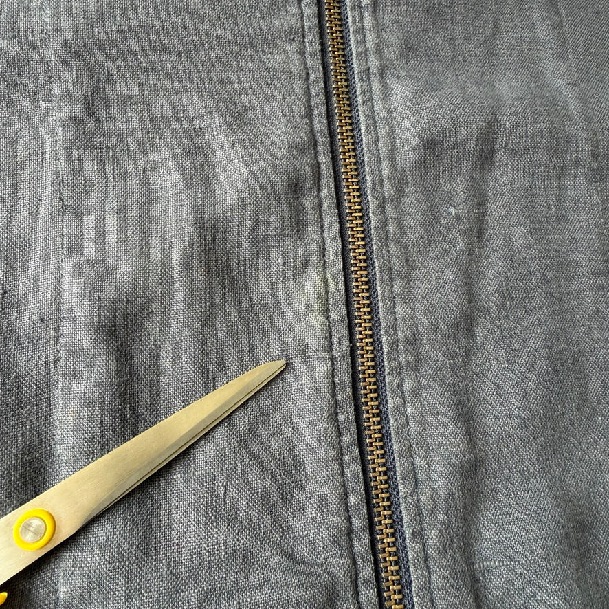 VNTG Polo Ralph Lauren (M) 100% Linen Slate Blue Hooded Jacket