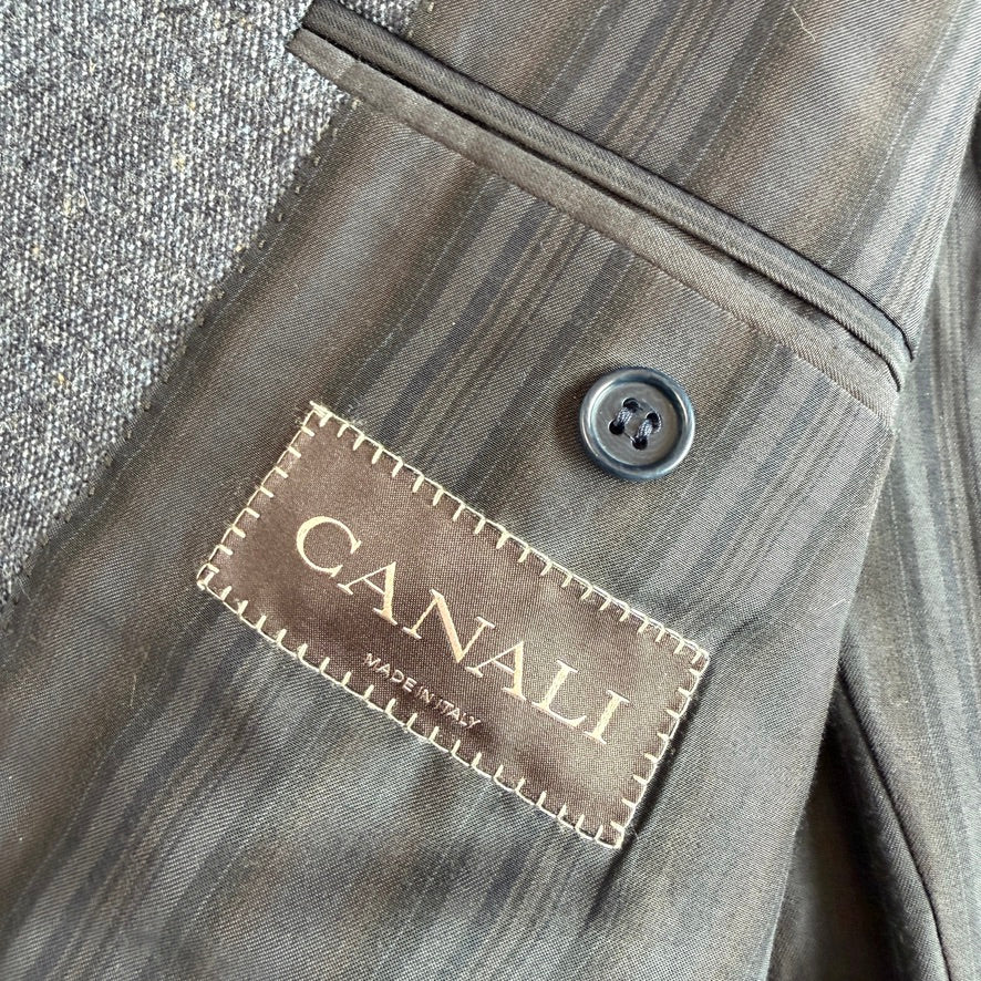 Canali (IT 56L / US 46L) Wool Blue Speckled Flecked Melange Sport Coat