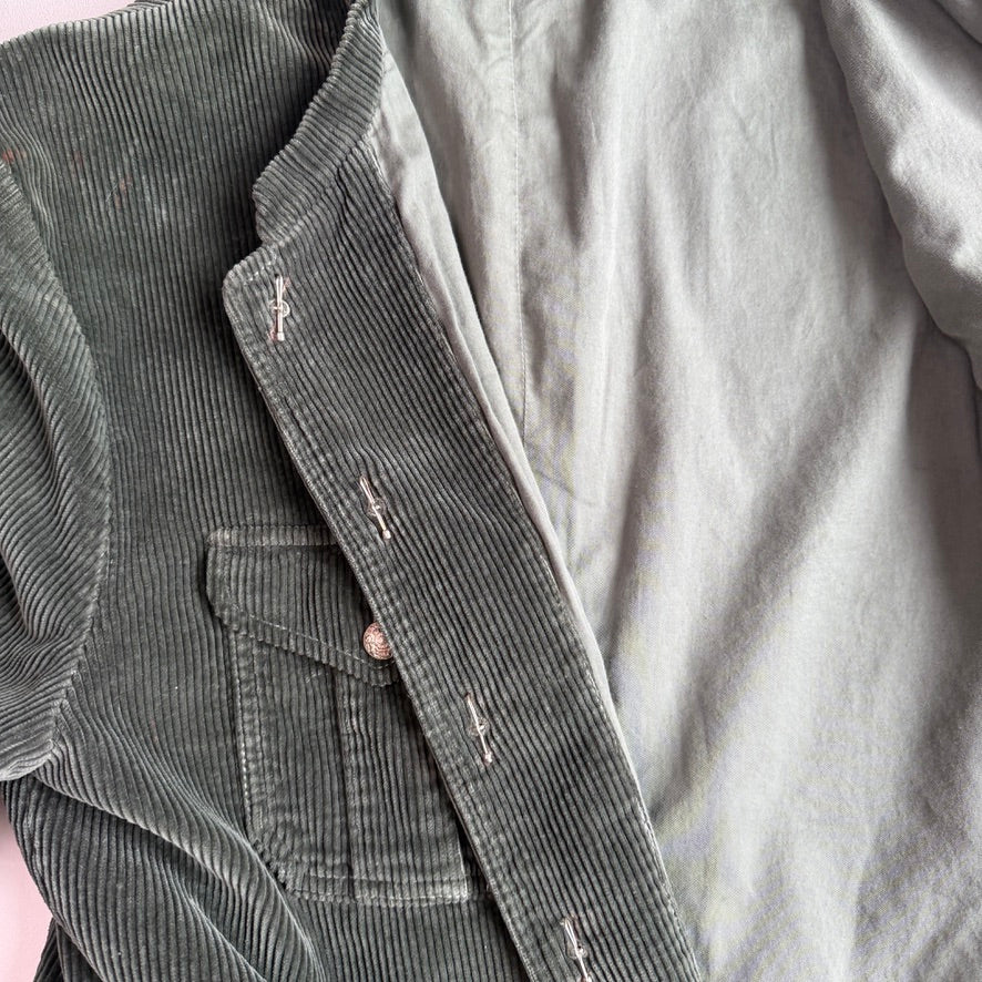 VNTG Polo Ralph Lauren (2XL) Loden Green Corduroy Half-Belt Field Jacket