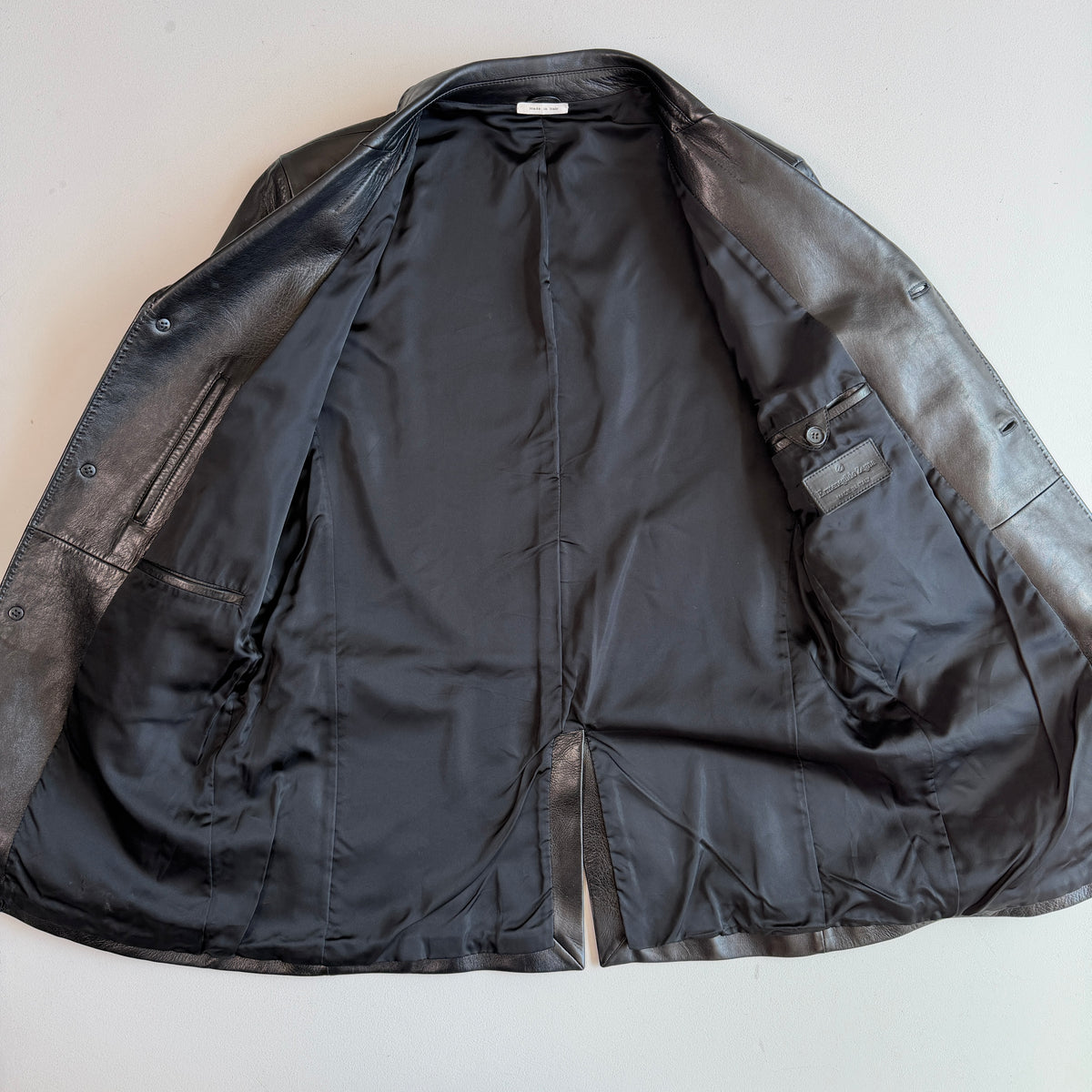 Ermenegildo Zegna (54/XL) Glove-Soft Leather Black Sports Coat