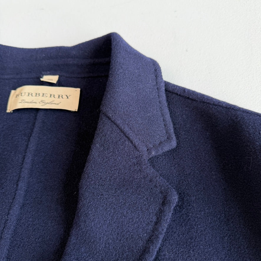 Burberry (2XL, Fits like 44L) Camel Hair Unstructured Navy Blue Sports Coat