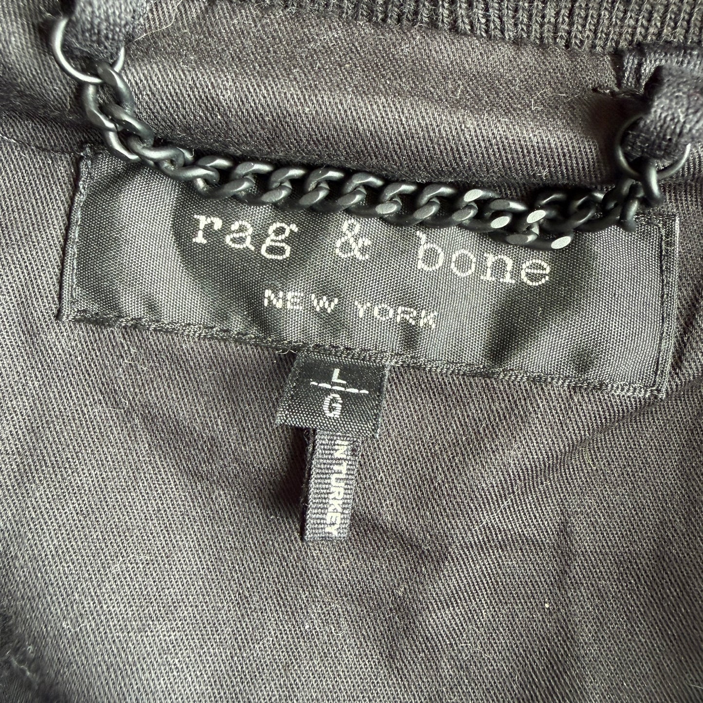 rag & bone (L) Glove Soft Lamb Leather Hooded Black Jacket