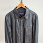 Ralph Lauren Purple Label (L) Skived Lamb Leather Midnight Blue Overshirt