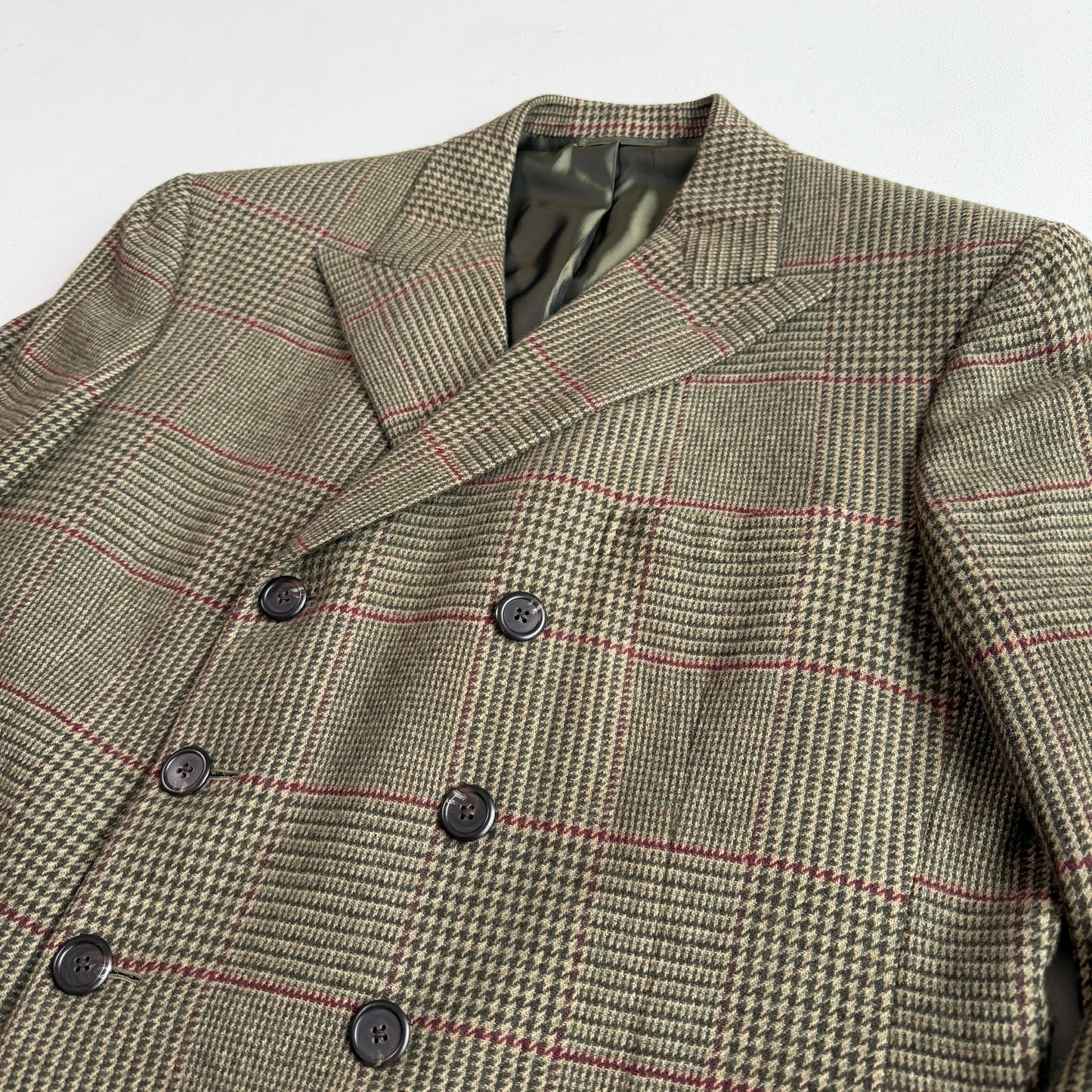 Ralph Lauren Purple Label (44L) 8x4 Cashmere Flannel Prince of Wales Coat