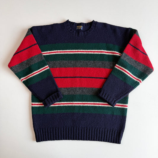 VNTG Brooks Brothers (XL) Wool Rugby Stripe Knit Sweater