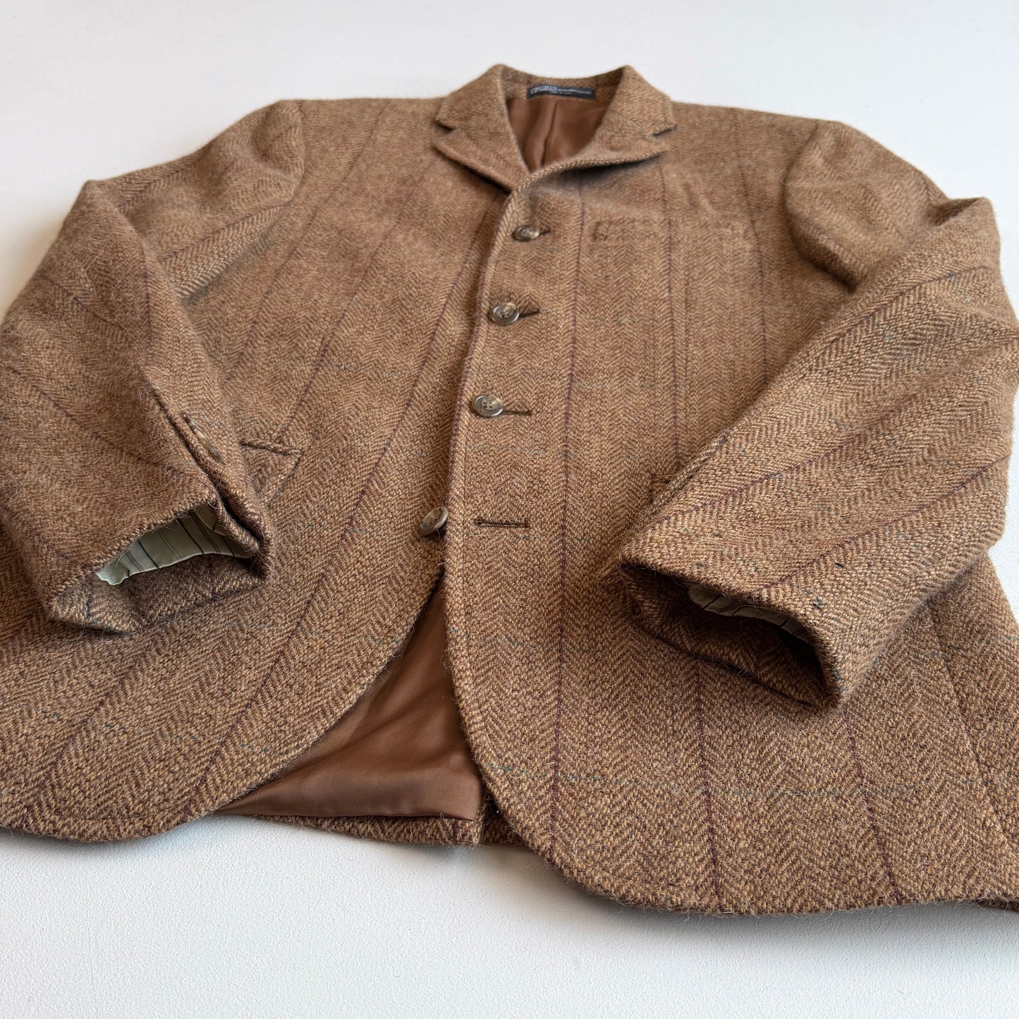 Polo Ralph Lauren (40R) Wool/Alpaca 4-Button Tweed Over Check Sport Coat
