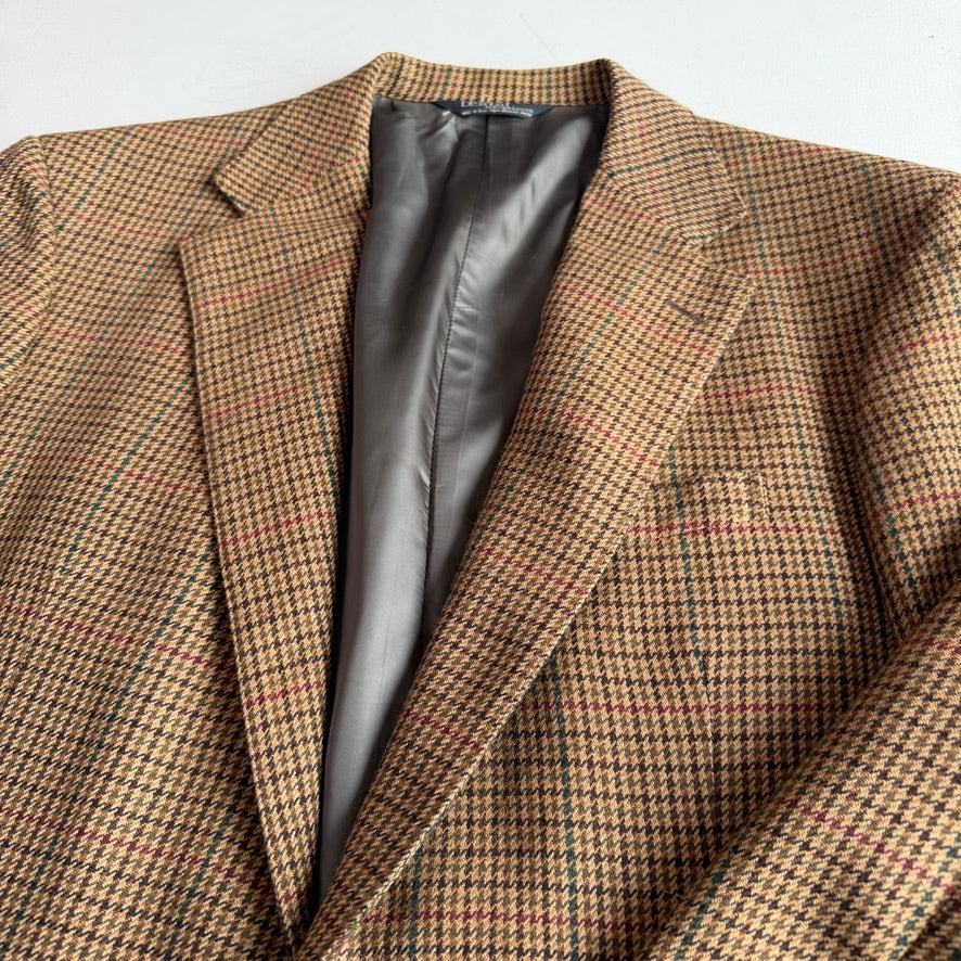 VNTG Polo Ralph Lauren (42L) Wool Houndstooth Overcheck Sports Coat
