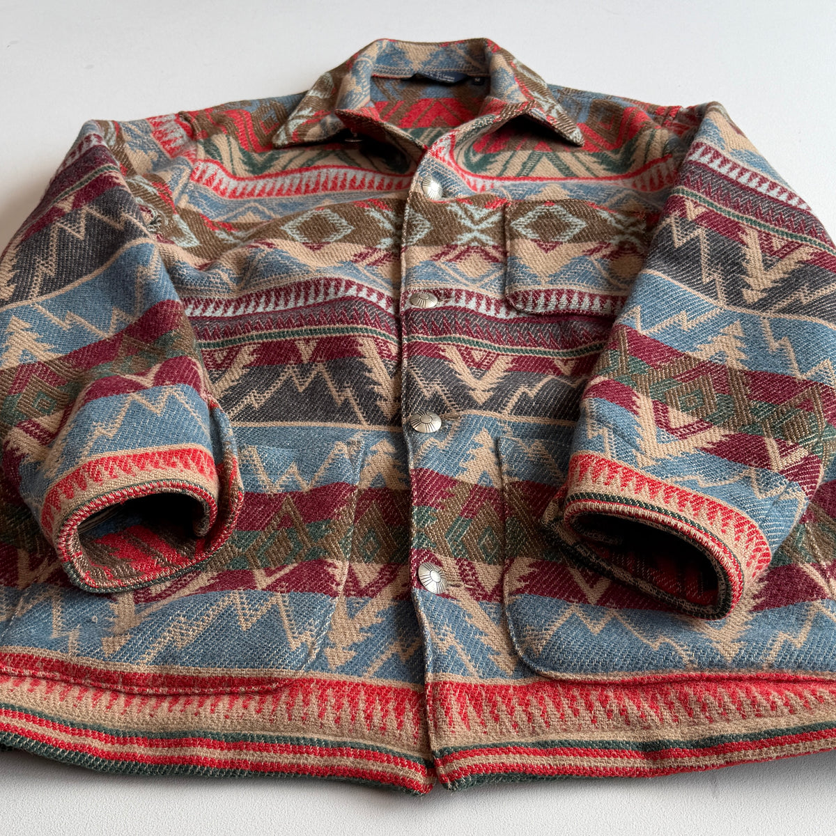 VNTG Polo Ralph Lauren (M) Wool Blanket Southwest Beacon Button Jacket