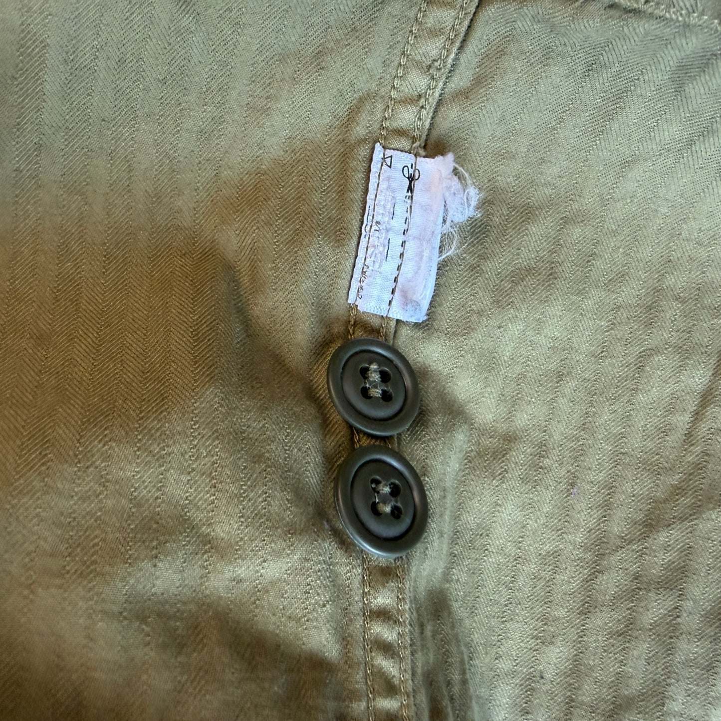 RRL Ralph Lauren (2XL) Olive Military Herringbone Twill Over Shirt