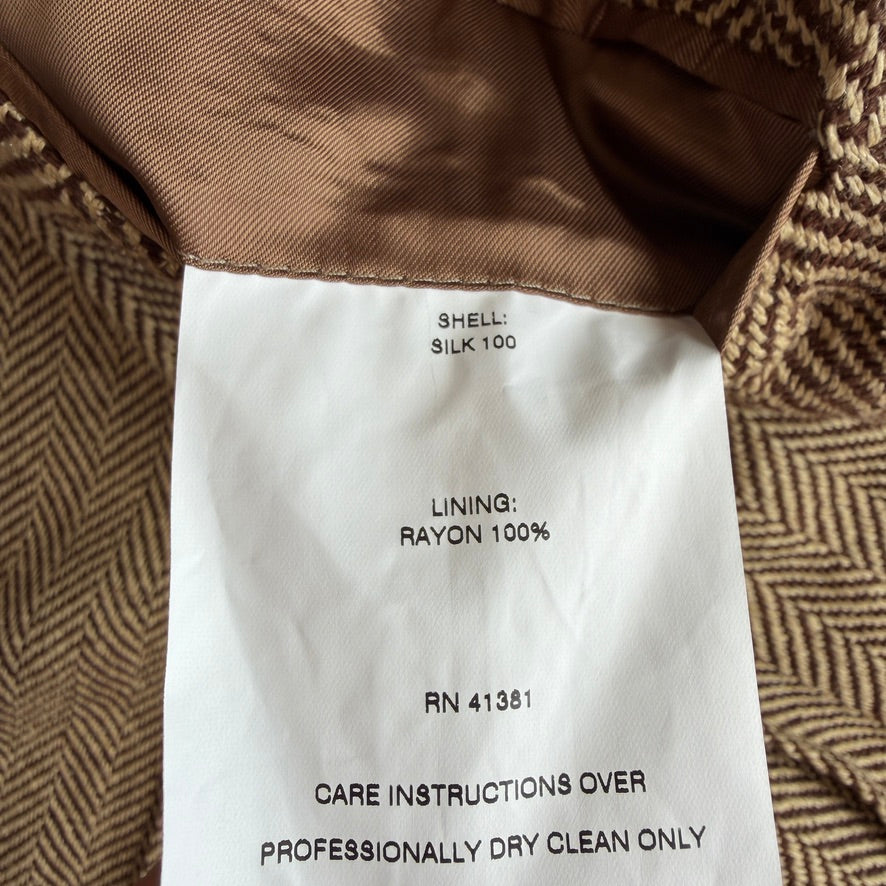 NWOT Polo Ralph Lauren (40R) 100% Silk 3-2 Roll Tweed Herringbone Sport Coat