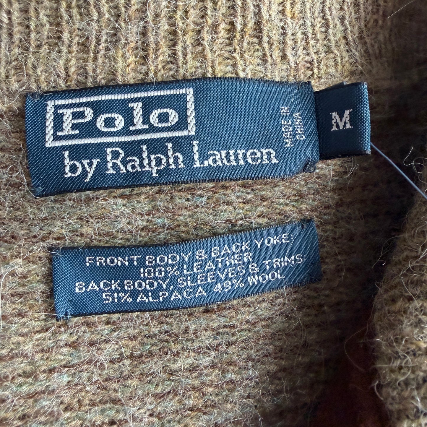 NWT Polo Ralph Lauren (M) Suede Alpaca/Wool Button Sweater