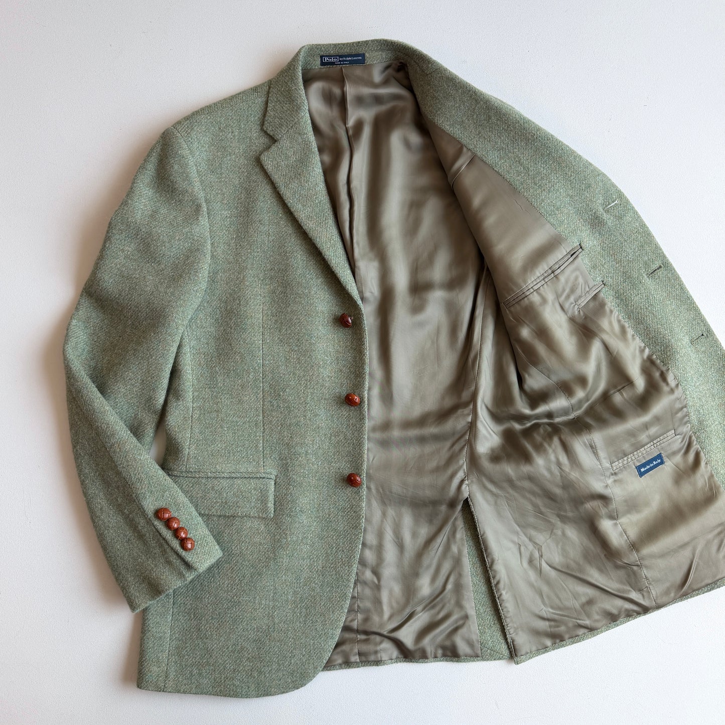 Polo Ralph Lauren (40L) Mint Green Melange Wool Sport Coat