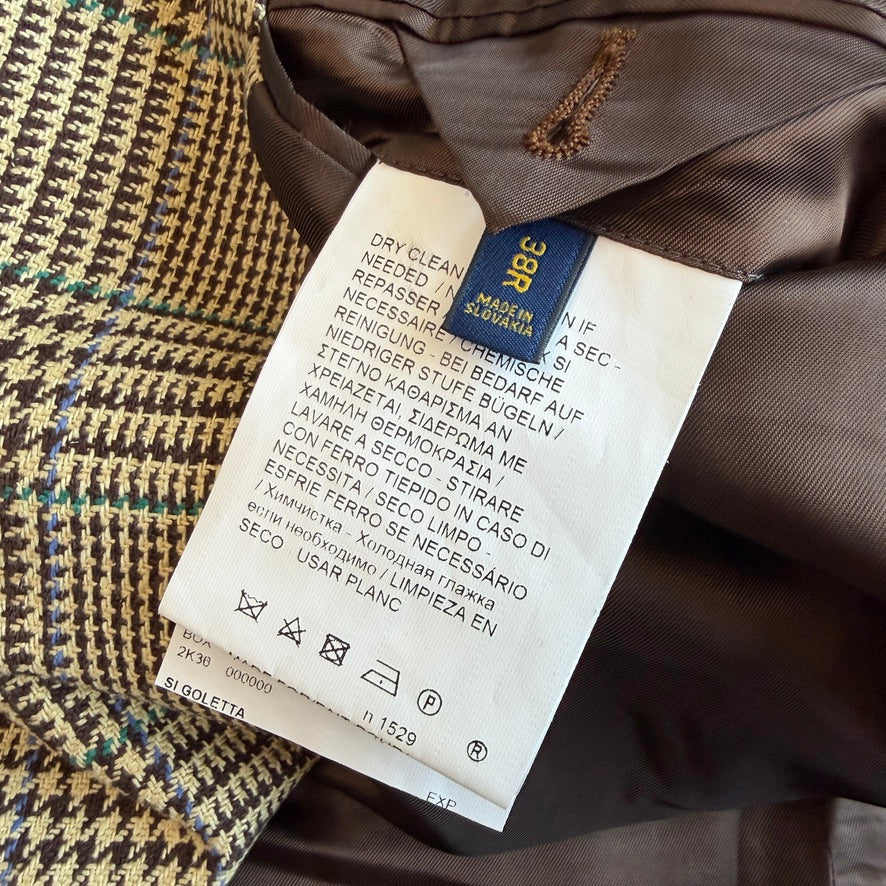 NWOT Polo Ralph Lauren (38R Custom Fit) 100% Silk Glen Plaid/Prince of Wales Sport Coat
