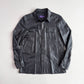 Ralph Lauren Purple Label (L) Skived Lamb Leather Midnight Blue Overshirt