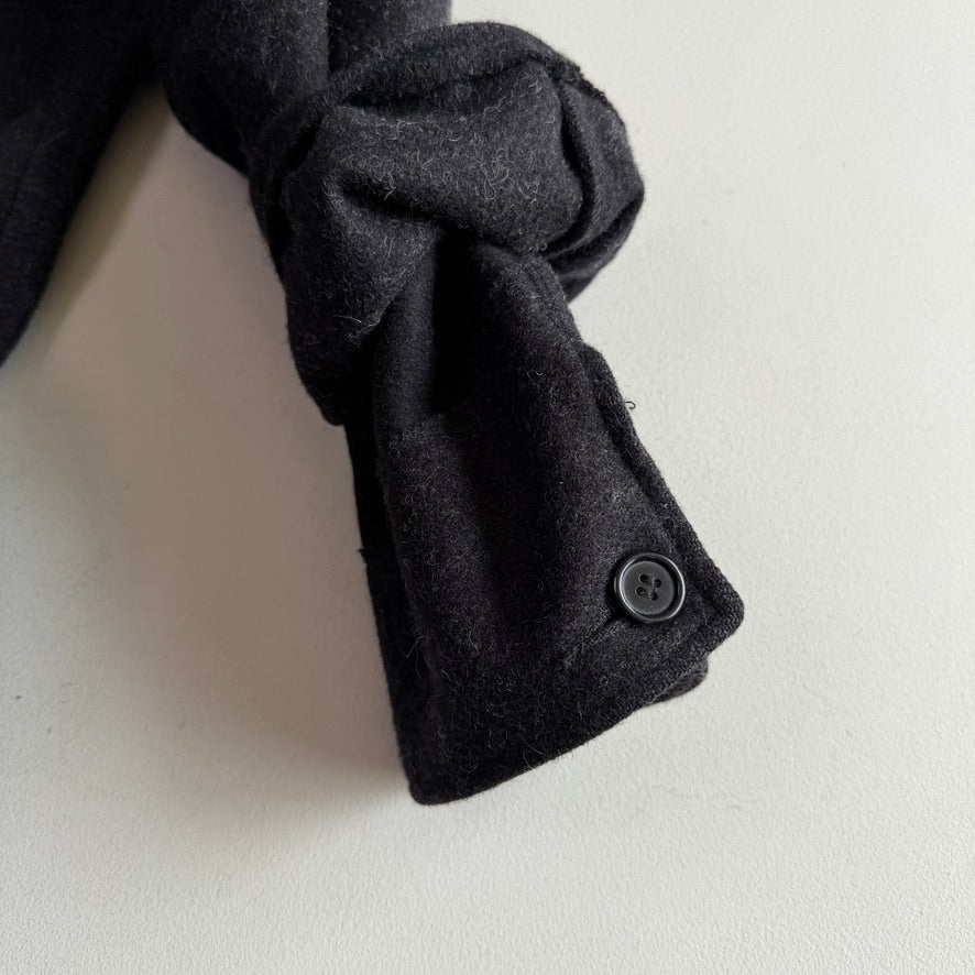 Filson (L) Shearling Collar Charcoal Mackinaw Wool Packer Coat