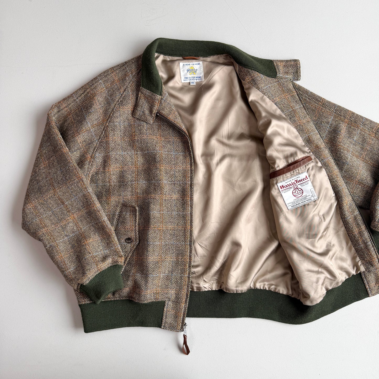 Golden Bear (2XL) Harris Tweed Wool Raglan Western Yoke Jacket