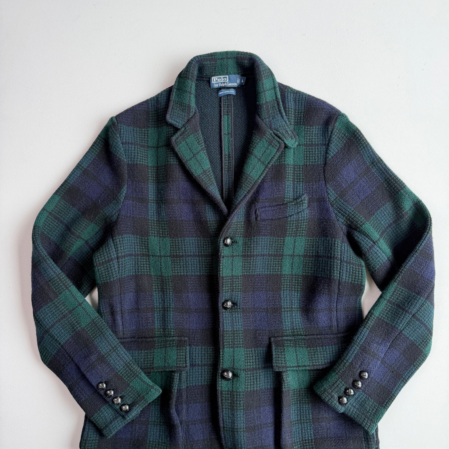 Polo Ralph Lauren (L) Black Watch 100% Wool Knit Sport Coat