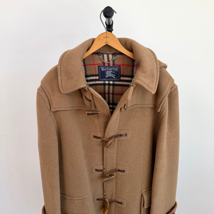 VNTG Burberry London (48) 100% Wool Brown Nova Check Duffle Coat