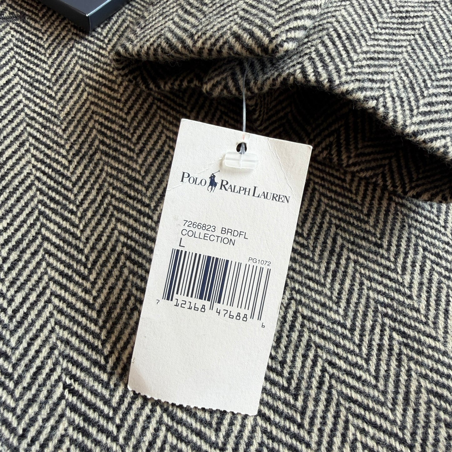 NWT Polo Ralph Lauren (L) Tweed Herringbone Wool Suede Patch Sport Coat