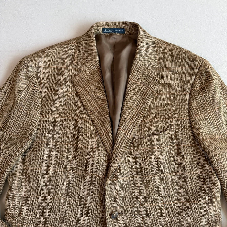 Polo Ralph Lauren (42L) Silk/Linen/Wool Overcheck Herringbone/Birdseye Sports Coat