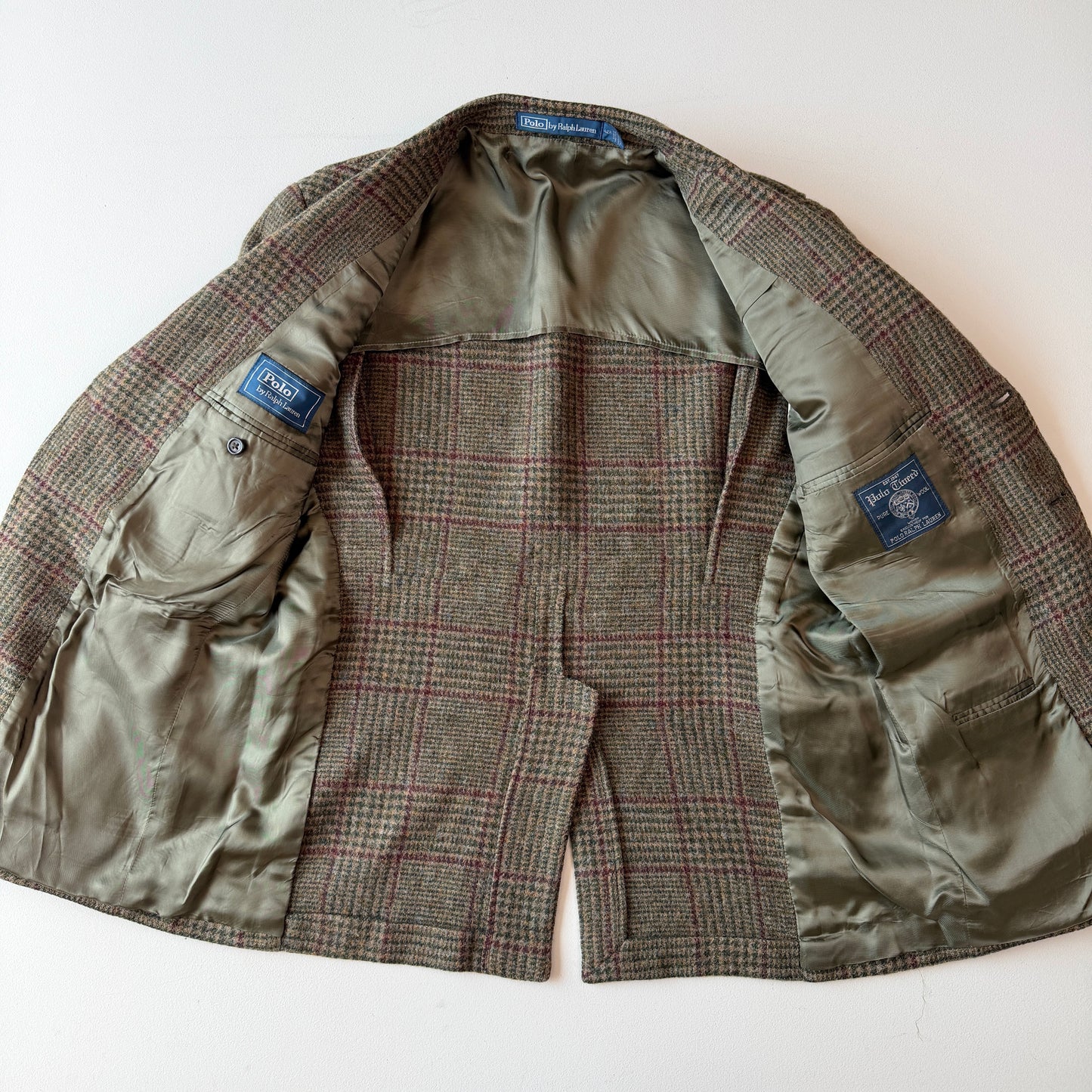 Polo Ralph Lauren (42R) Half-Norfolk Glen Plaid Suede-Trim Coat