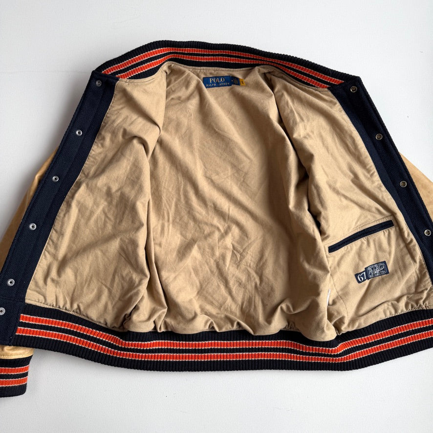 Polo Ralph Lauren (M) "Lightning Basketball" Varsity Leather Letterman Jacket
