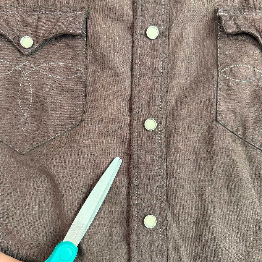 RRL Ralph Lauren (L) Plum Pearl Snap Dyed Western Shirt