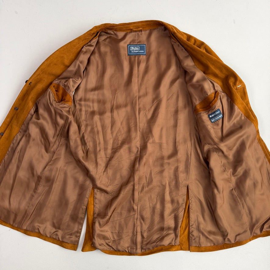 Polo Ralph Lauren (44, fits 44L) Tawny Brown Suede Leather Unstructured Sport Coat