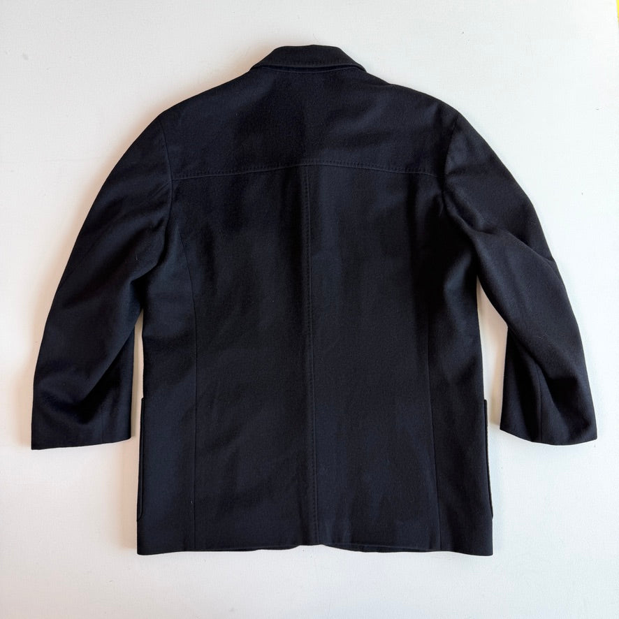 Ermenegildo Zegna (50IT / M) 100% Cashmere Flannel Black Car Coat