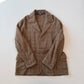 VNTG Polo Ralph Lauren (L) Wool Tweed Olive Windowpane Norfolk Coat Jacket