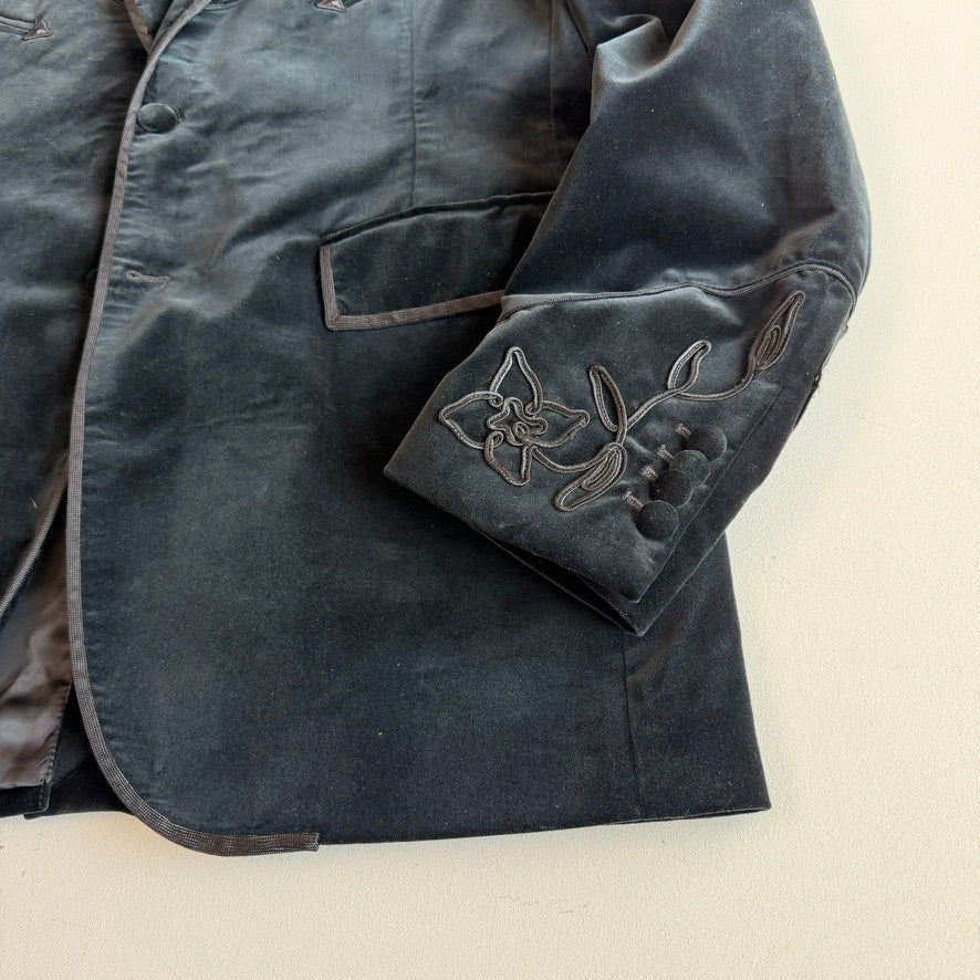 RRL Ralph Lauren (46R) Velvet Velour Floral Decorative Western Sport Jacket