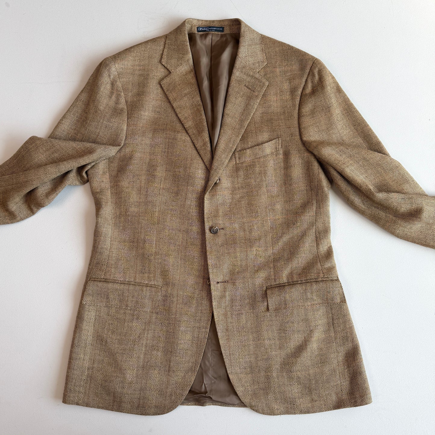 Polo Ralph Lauren (42L) Silk/Linen/Wool Overcheck Herringbone/Birdseye Sports Coat