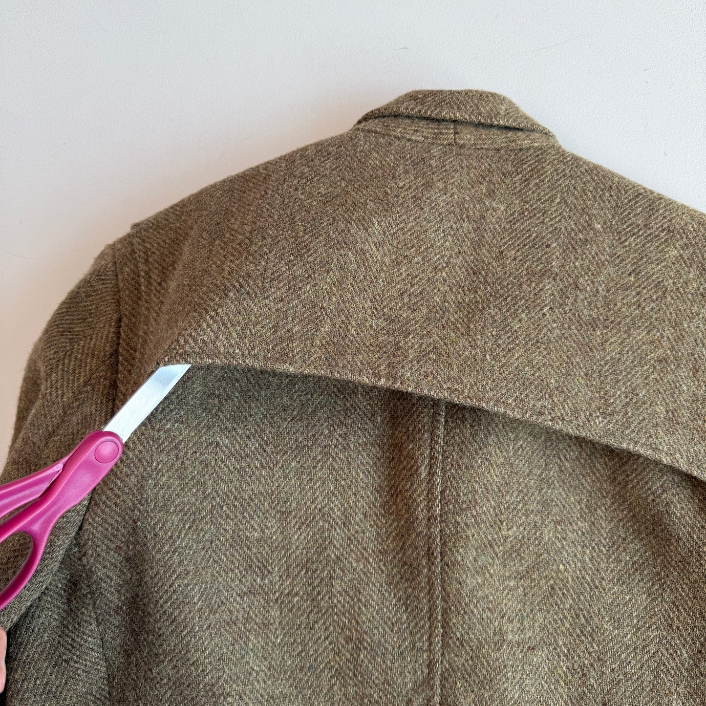 VNTG RRL Ralph Lauren (M) Olive Wool tweed Double Cape Sports Coat