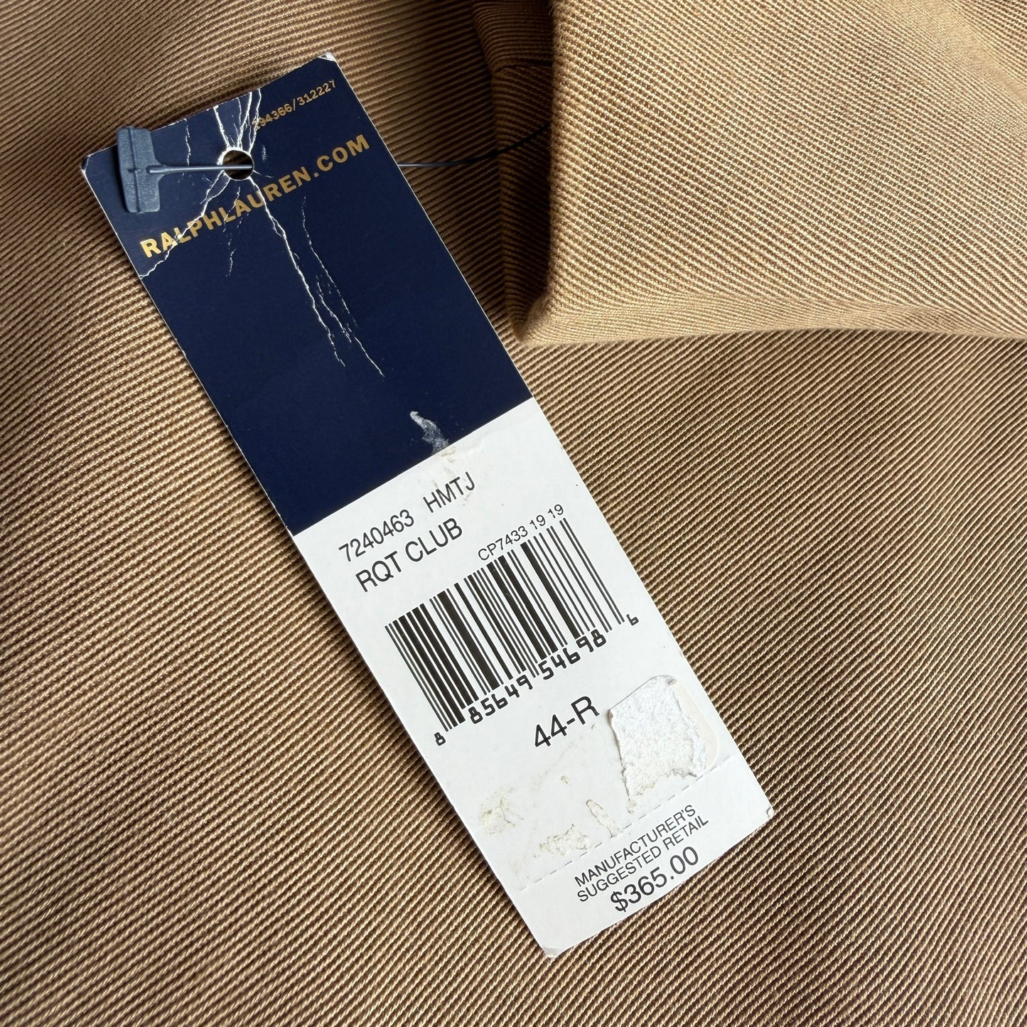 NWT Polo Ralph Lauren (44R) Cavalry Twill Cotton Khaki 3-2 Roll Sport Coat