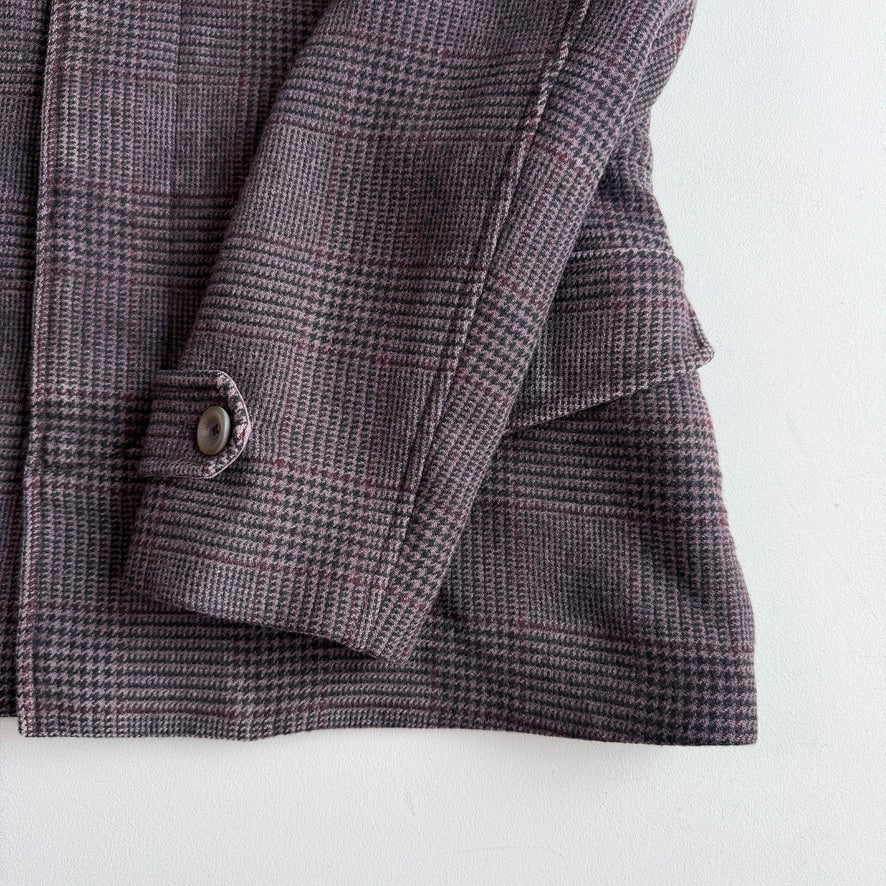 Boglioli (54IT / XL) 100% Cashmere Glen Plaid Maroon Field Jacket