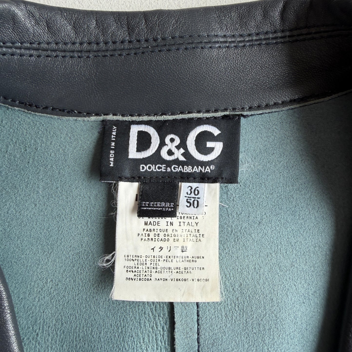 Dolce & Gabbana (50IT) Slate Blue/Teal Leather Single Button Sport Coat