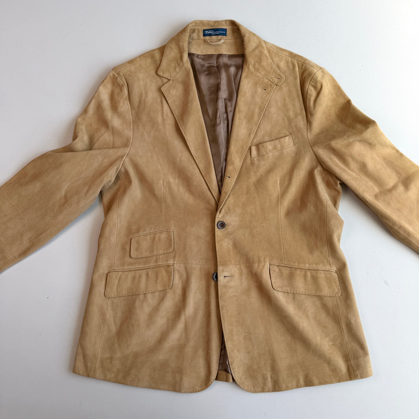 Polo Ralph Lauren (XL) Hacking Equestrian Suede Leather Tan Sports Jacket Coat